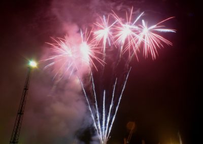 Fireworks with light fog in Lyttelton